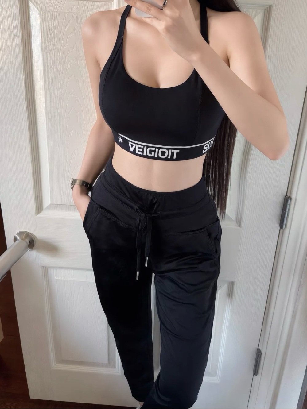 Halara Black Stretch Jogger Pants XS Petite NWT